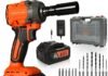 COMOWARE 650N.m (480 ft-lbs) Cordless Impact Wrench, 1/2″ Brushless High Torque Impact Gun, 20V 4.0Ah Battery & Fast Charger, 6 Sockets w/case, 3-Speed Control (0-3000RPM) for Car, Truck RV, Mower