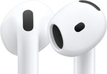 Top Best Apple AirPods 4 Wireless Earbuds, Bluetooth Headphones, Personalized Spatial Audio, Sweat and Water Resistant, USB-C Charging Case, H2 Chip, Up to 30 Hours of Battery Life, Effortless Setup for iPhone