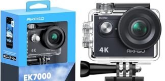 Top Best Waterproof Action Camera Under $100 :AKASO EK7000 4K30FPS 20MP WiFi Action Camera with EIS Ultra HD 131FT Waterproof Underwater Camera Remote Control 4X Zoom Support External Microphone Black